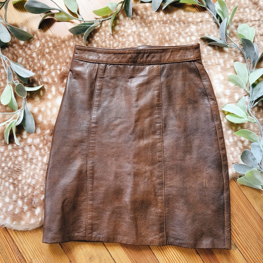 Vintage Leather Skirt | Code Nouveau
